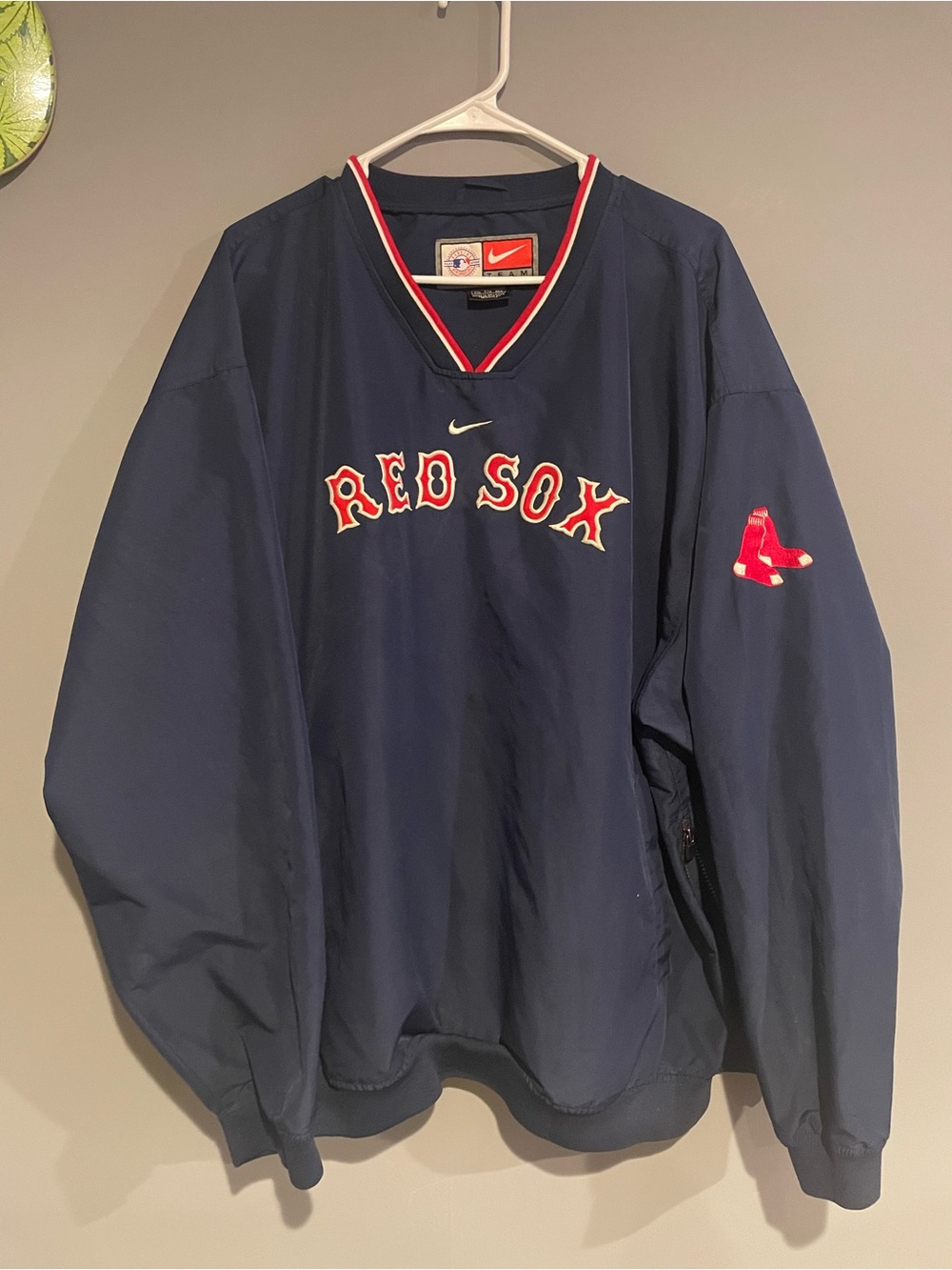 Vintage XXL Official Boston Red Sox Nike Team MLB Pullover Windbreaker Jacket